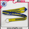 White color flat polyester lanyards with printed logo